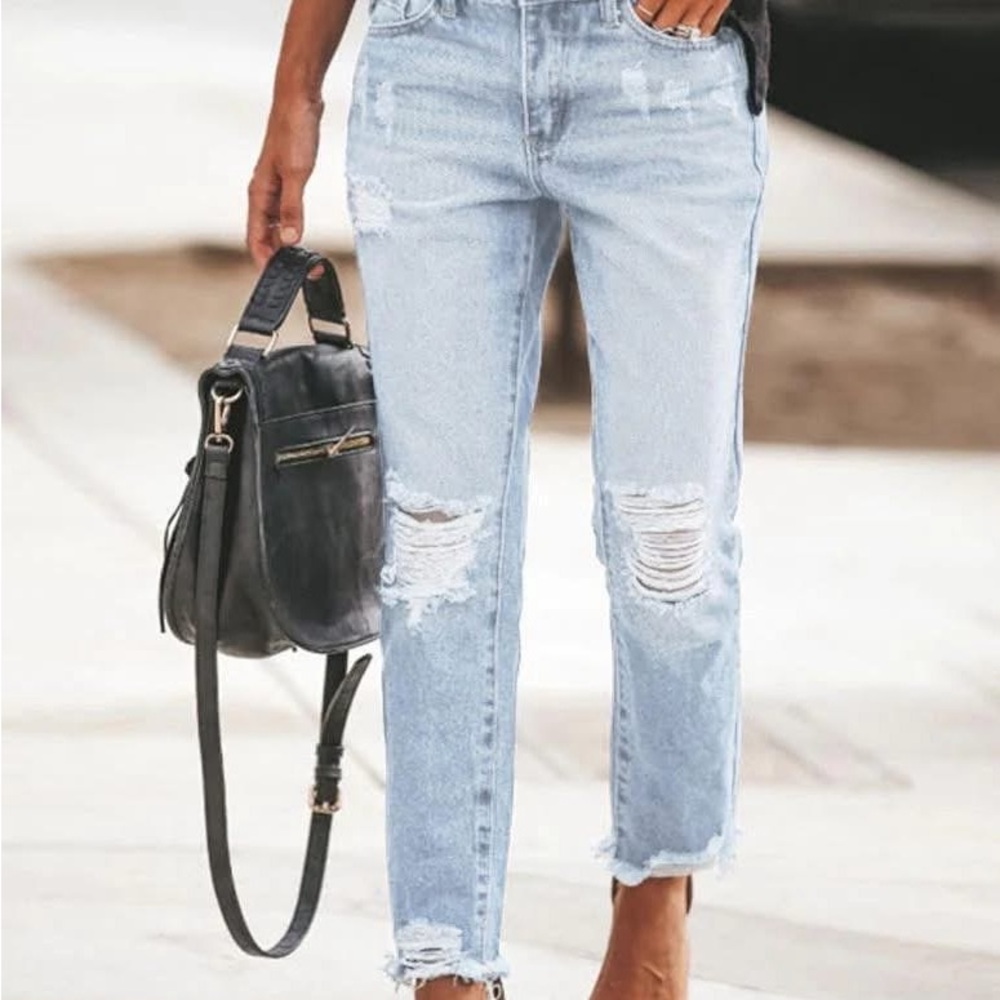 Melarey Distressed Denim Jeans